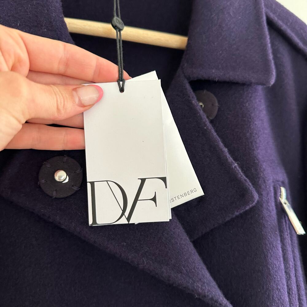 Diane Von Furstenberg 1,2,3 Coat in Royal Navy M - Picture 11 of 15